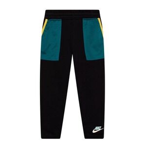 Nike Kids Jogger Sweatpants‎ Black Teal Yellow Logo Size 7 116 122cm